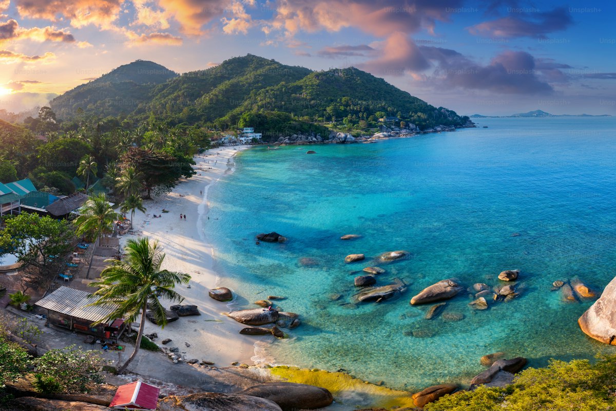 Sunset over the Thai coast